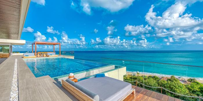 St Martin luxury villa rental - Pool facing the ocean